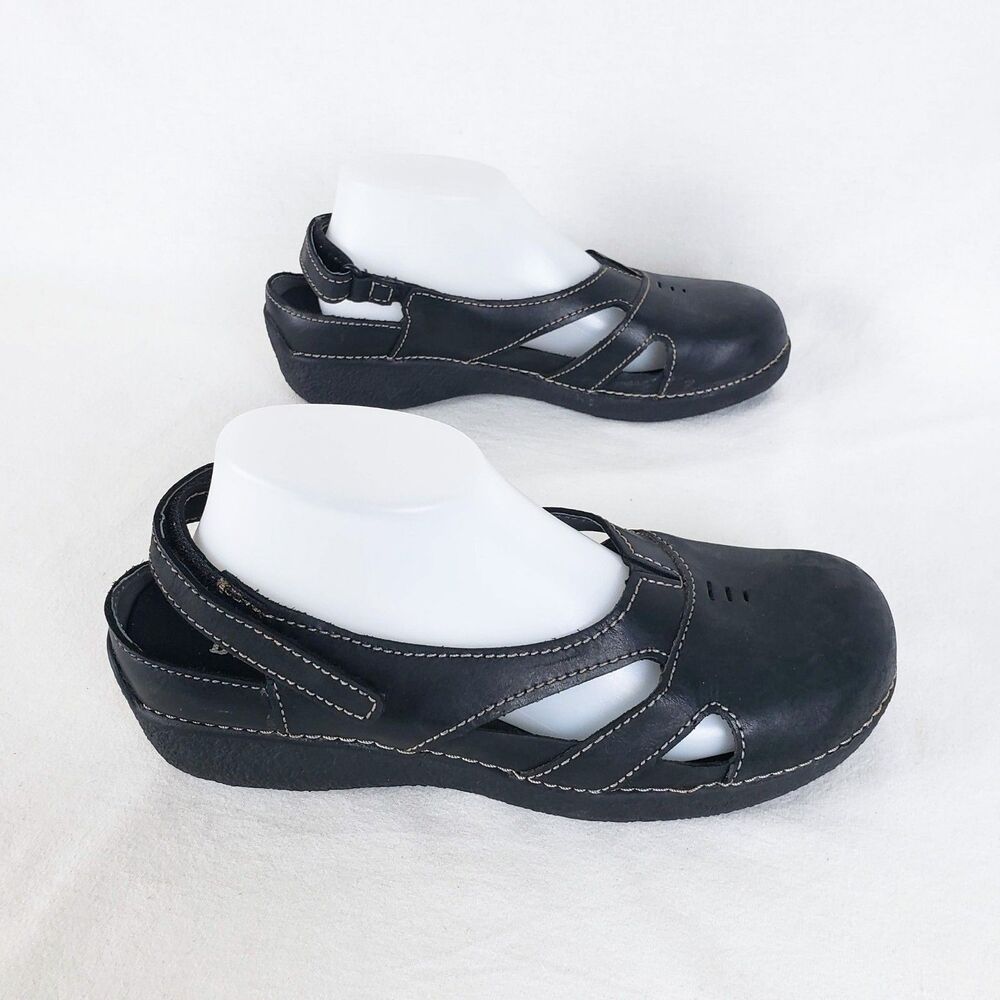 Duluth Trading Andina Sandals Womens 8.5 Black Leather Ankle Strap Comfort Gorp - Picture 3 of 8